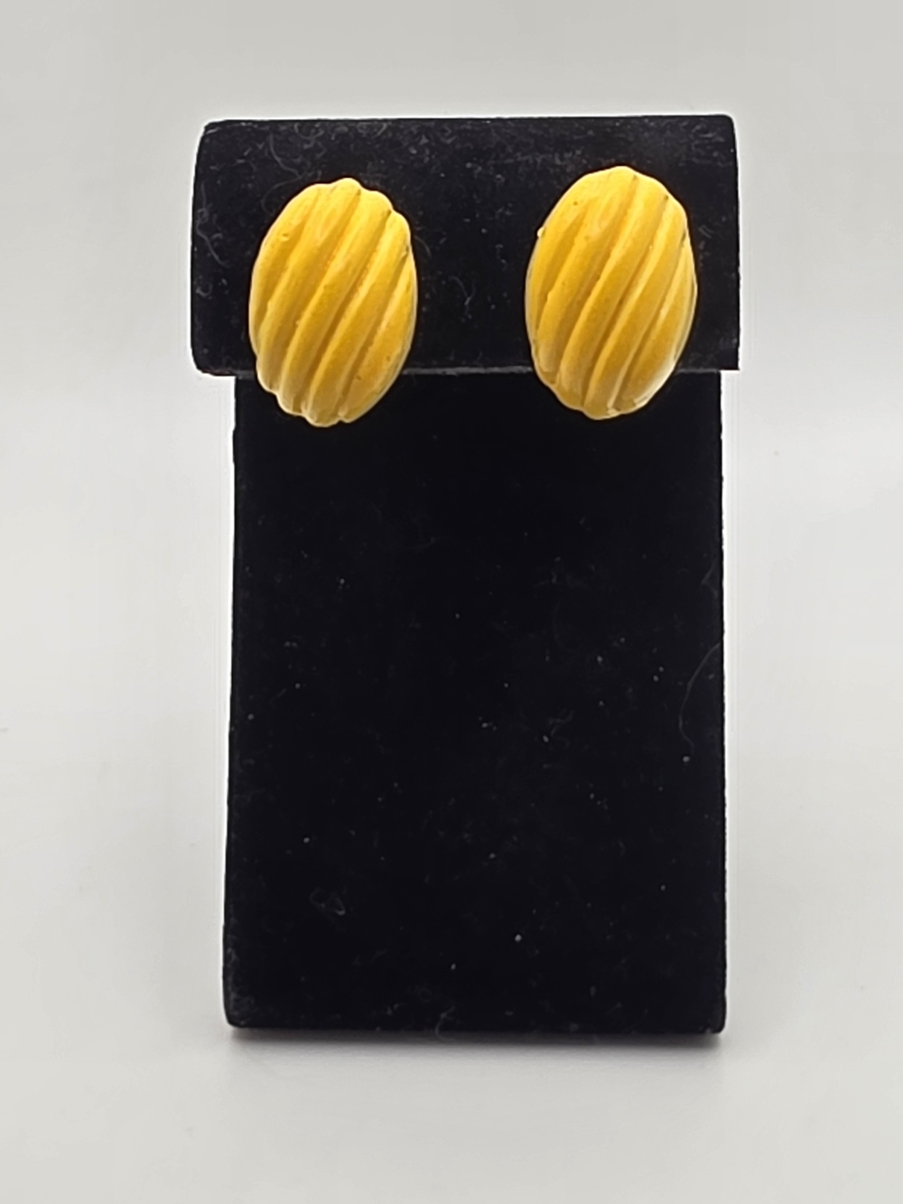 Yellow Retro Button Earrings